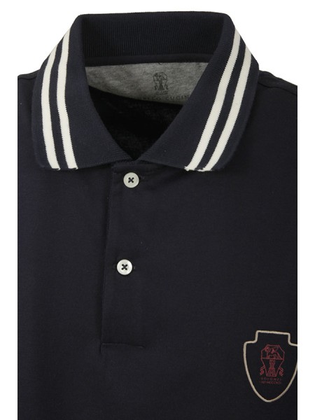 Abbigliamento in jersey di cotone con colletto rigato e logo 100%co