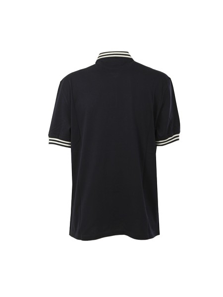 Abbigliamento in jersey di cotone con colletto rigato e logo 100%co