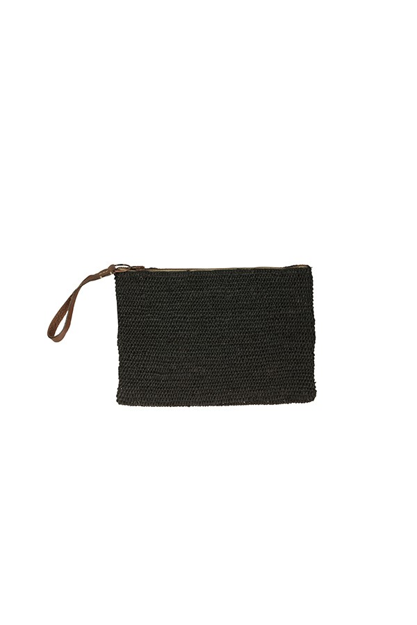 Pochette Ibeliv in Rafia Black