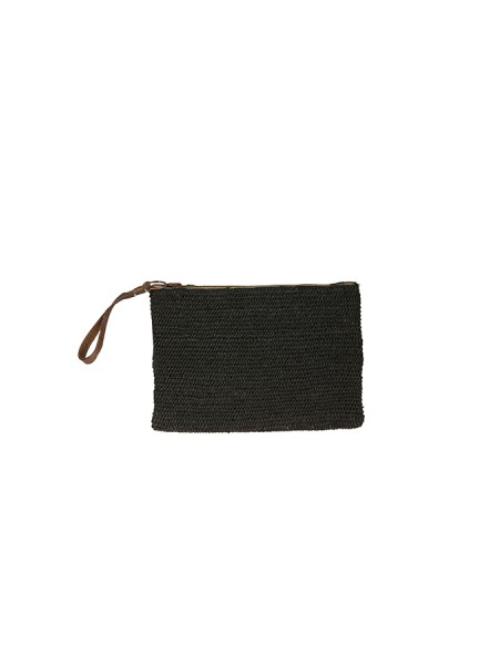 Pochette Ibeliv in Rafia Black