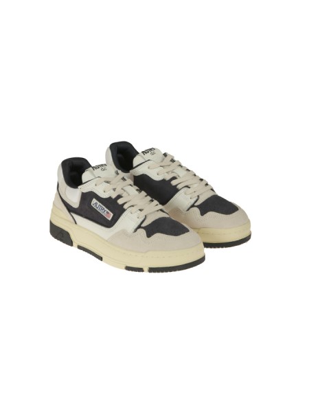 Sneakers Autry Clc Low in Pelle e Suede Bianca e Blue Space