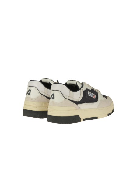 Sneakers Autry Clc Low in Pelle e Suede Bianca e Blue Space