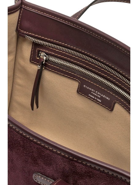 Accessori shopping miss marcella 32  in pelle scamosciata con finiture in pelle liscia