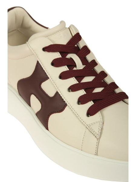 Calzature sneakers rebel Avorio/Bordeaux tomaia in nappa soletta in memory foam 5 mm
