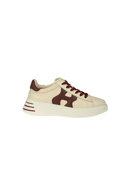 Calzature sneakers rebel Avorio/Bordeaux tomaia in nappa soletta in memory foam 5 mm