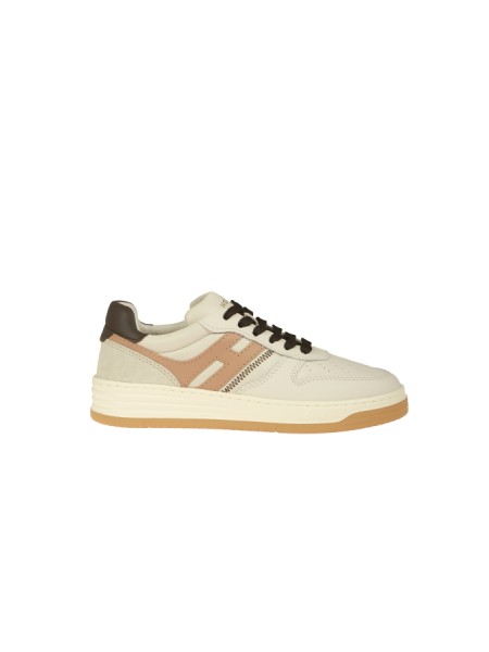 Calzature sneakers Avorio  tomaia in pelle liscia