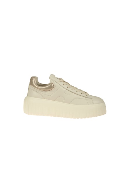 Calzature sneakers h-stripes Avorio tomaia in nappa dettagli in nappa metallizzata soletta in memory foam 8 mm suola in eva