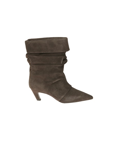 Calzature tronchetto realizzato in camoscio tacco 5cm suola con antiscivolo