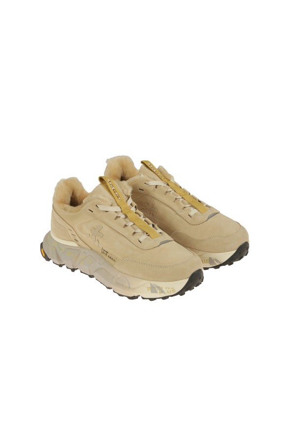 Sneakers Premiata Devind con Pelliccia Beige