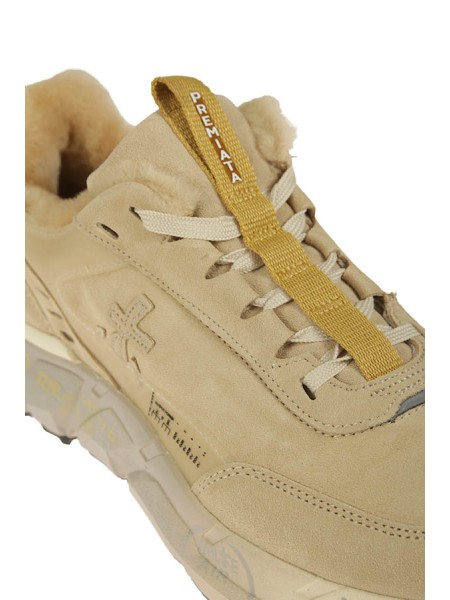 Sneakers Premiata Devind con Pelliccia Beige