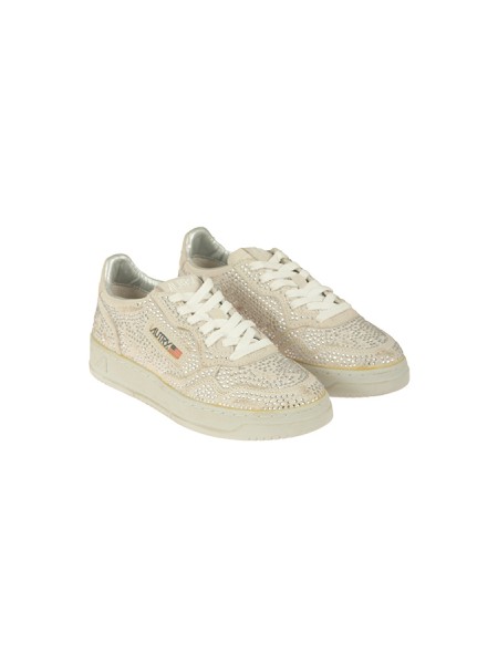 Calzature sneaker con strass suola in gomma