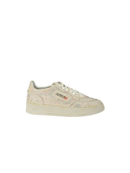 Calzature sneaker con strass suola in gomma