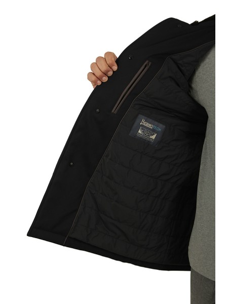 Giaccone Herno in Diagonal Wool Blu