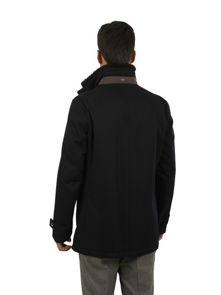 Giaccone Herno in Diagonal Wool Blu