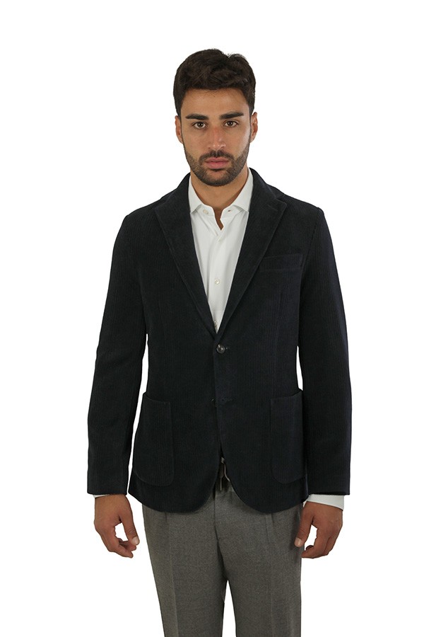 Giacca Circolo in Velluto Blu