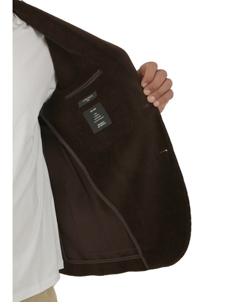 Giacca Circolo in Velluto Corteccia