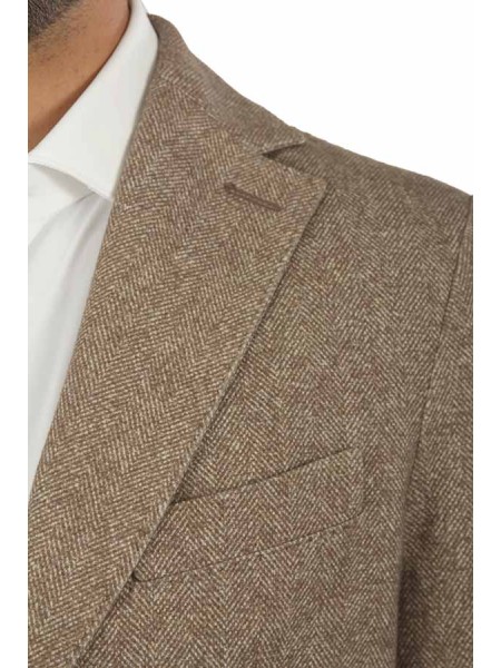 Giacca Circolo in Herringbone Moro