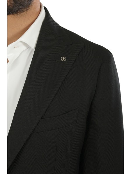 Giacca Tagliatore Nero Spigato