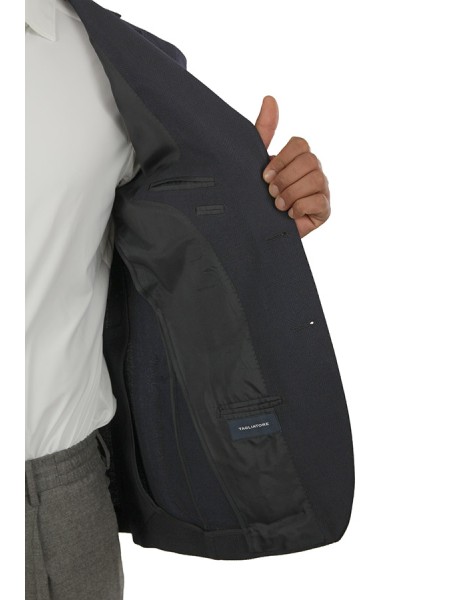 Giacca Tagliatore Blu Spigato