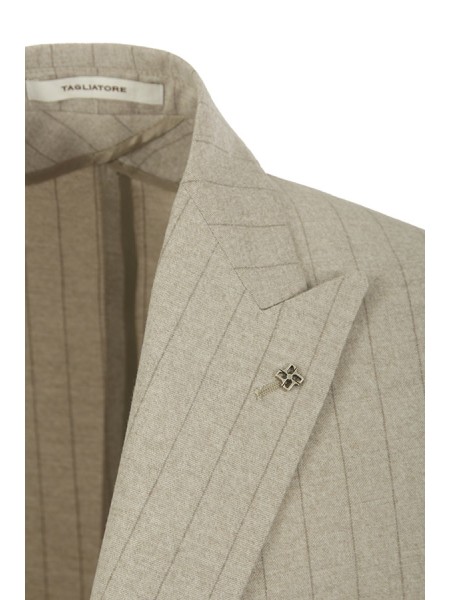 Abito Tagliatore Avorio Gessato