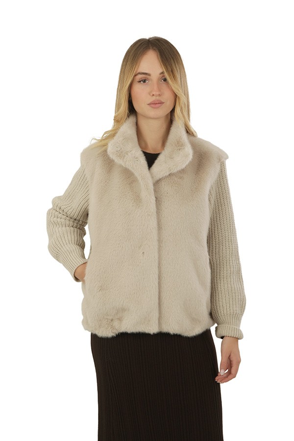 Giubbino Herno Resort in Faux Mink Fur Chantilly