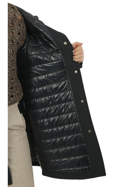 Giubbino Herno Parka in 2 Layer Scuba Blu Navy