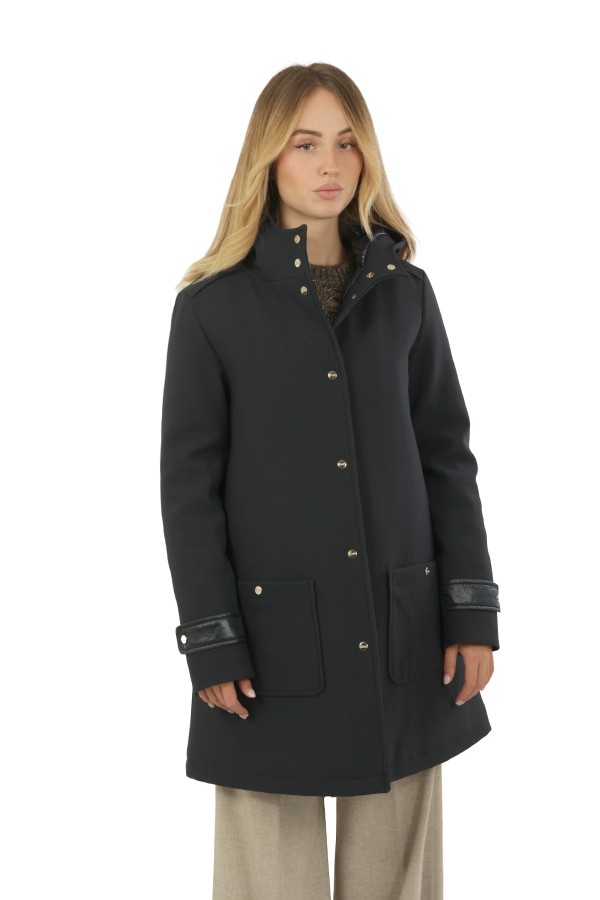 Giubbino Herno Parka in 2 Layer Scuba Blu Navy