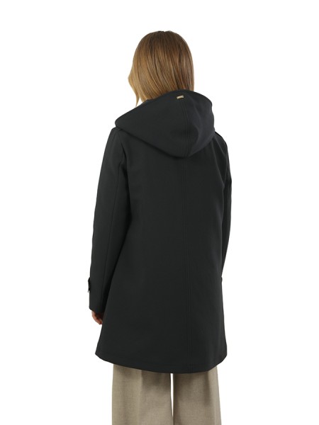 Giubbino Herno Parka in 2 Layer Scuba Blu Navy