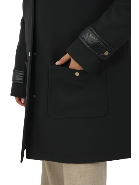 Giubbino Herno Parka in 2 Layer Scuba Blu Navy