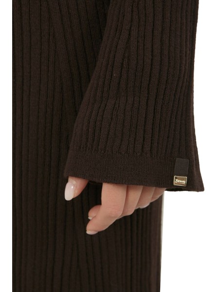 Vestito Herno in Ribbed Carded Wool Marrone