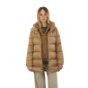 Piumino Herno A-Shape In Raso e Lady Alternative Fur Cammello