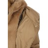 Piumino Herno A-Shape In Raso e Lady Alternative Fur Cammello