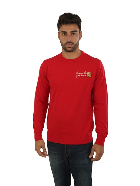 Maglia MC2 Maglia con Ricamo Adoro il Pandoro Rosso