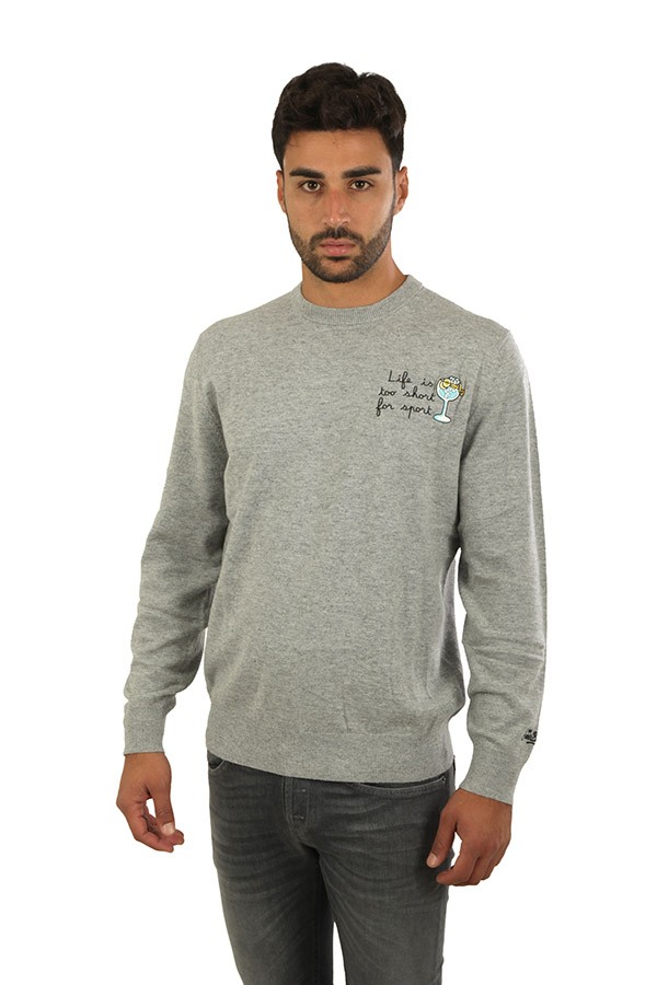 Maglia MC2 con Ricamo Life is too short for Sport Grigio
