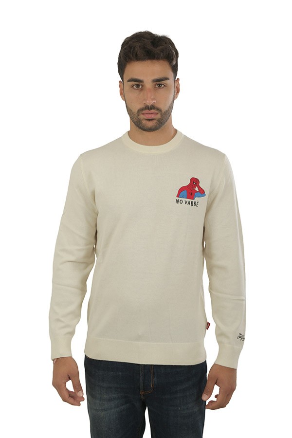 Maglia MC2 con Ricamo Spiderman No Vabbè Latte