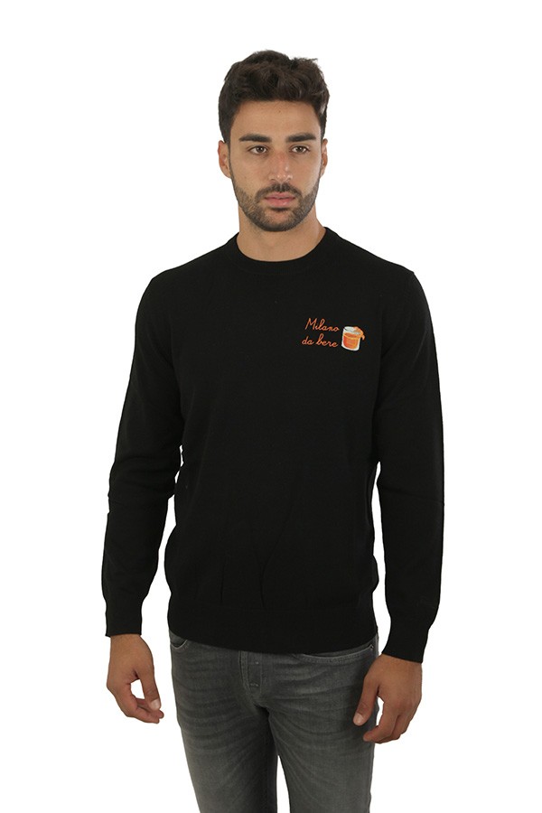 Maglia MC2 Ricamo Milano da Bere Nero