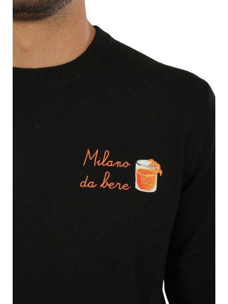 Maglia MC2 Ricamo Milano da Bere Nero