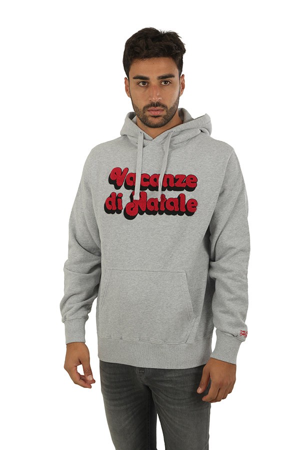 Felpa MC2 con Cappuccio Vacanze di Natale Grigio Chiaro