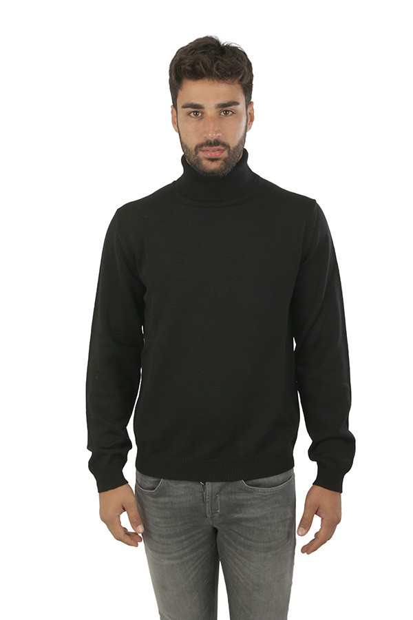 Maglia Roberto Collina Dolcevita Nero