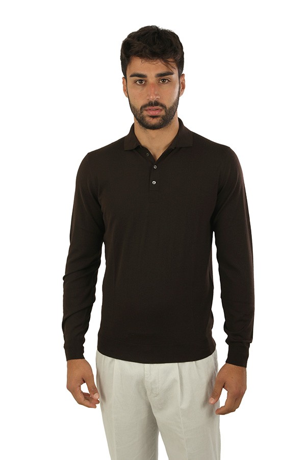 Maglia Drumohr Polo Truffle