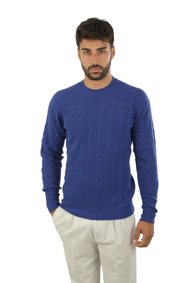 Maglia Girocollo Drumohr Azzurro