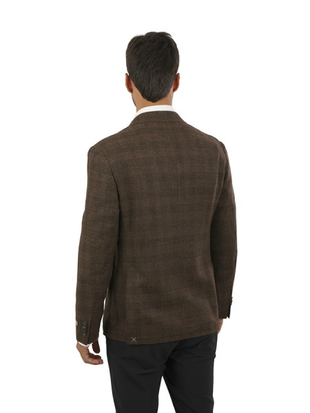 Giacca Canali Principe di Galles Marrone