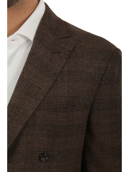 Giacca Canali Principe di Galles Marrone