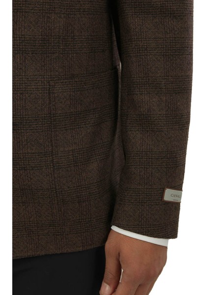 Giacca Canali Principe di Galles Marrone