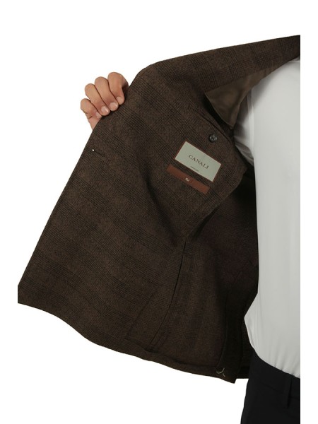 Giacca Canali Principe di Galles Marrone