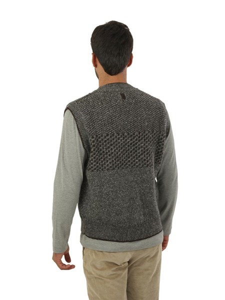 Gilet Canali In Maglia Grigio