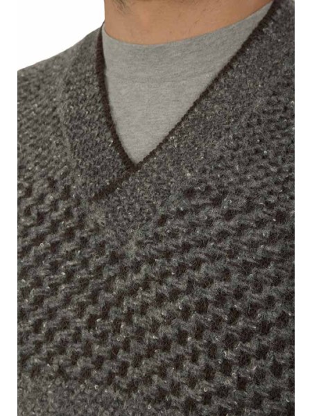 Gilet Canali In Maglia Grigio