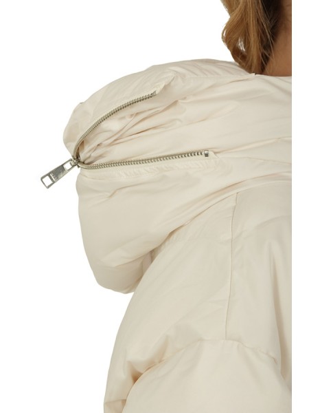 Piumino ADD con cappuccio fisso zip laterali  100%pl