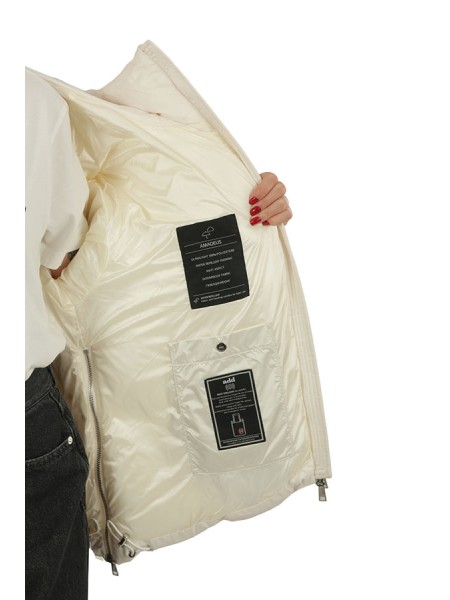 Piumino ADD con cappuccio fisso zip laterali  100%pl