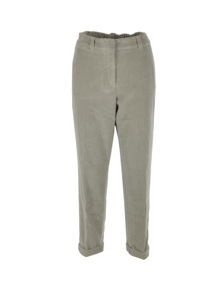 Pantalone Peserico in Velluto Grigio Pietra
